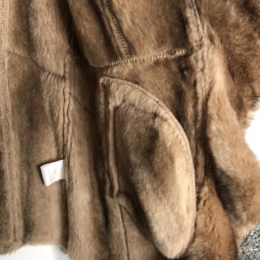 NWOT Laundry by Shelli Segal Faux Suede Faux Fur Waterfall Jacket Size Medium - Picture 7 of 15